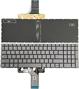 512AvXXZ-cL._AC_SY300_SX300_QL70_FMwebp_ US Keyboard for HP 15-FD 15-FD1027CI 15-FD0035NIA 15-FD0122CI 15-FD0117CI.15-FC 15-FC0058CI 15-FC0018NG Notebook Gray (with Backlight) - Image 1
