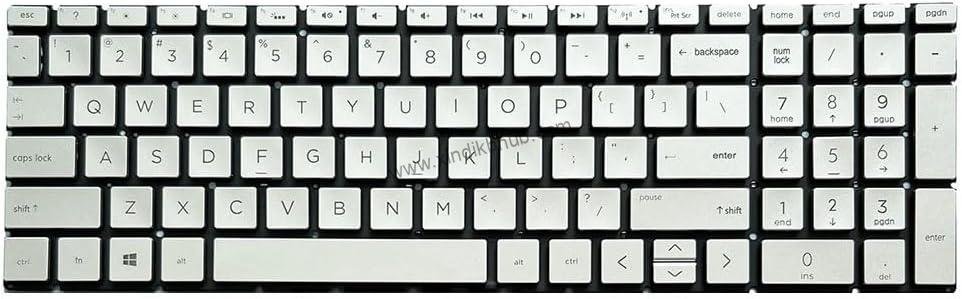 51c3fh5cM5L._AC_SL1024_.jpg US Laptop Replacement Keyboard for HP Envy 17-ce0000 17M-CE 17m-ce0000 17-ce0014na 17-ce0576na 17-ce1000 17-ce2000 Silver Without Backlit - Image 1