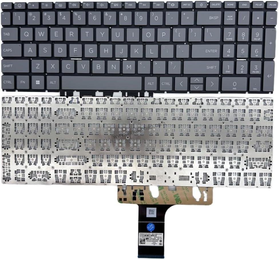 612-oIUyPIL._AC_SL1000_.jpg US Laptop Replacement Keyboard for HP 17-CN0053CL 17-CN1053CL 17-CN0023DX 17-CP 17Z-CP 17-CP0035CL 17-CP0025CL 17-CP0097NR Gray (No Backlit) - Image 1