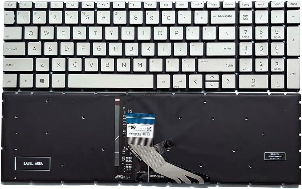 61FGk3odfZL._AC_SL1024_.jpg US Backlit Laptop Replacement Keyboard for HP 15-DW 15T-DW000 15-DW0007CA 15-DW0008CA 15-DW0010DS 15-DW0011DS 15-DW0021CL 15-DW0023CL Silver - Image 1