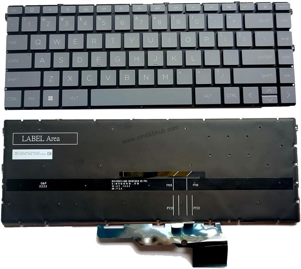 61OjCmHpCCL._AC_SL1000_.jpg US Replacement Laptop Keyboard for HP Envy 15-FE 15-FE0053DX 15-FE0010CA 15-FE0017CA 15-FE0013DX 15-FE0013DX 15-FH 15-FH0013DX TPN-C165 15-FE0008CA 15-FE0023CA Backlight. Gray - Image 1
