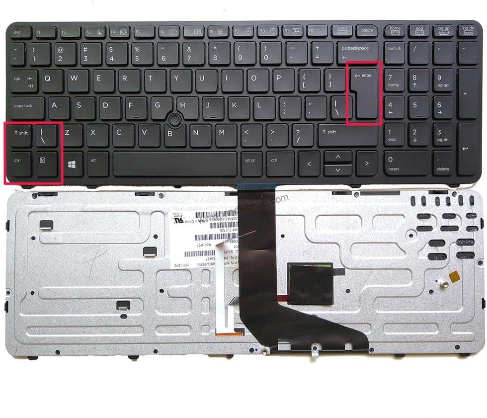 61Pf5gdzi1L._AC_SL1000_.jpg US UI Backlit Laptop Replacement Keyboard for HP ZBOOK 15 G1 ZBOOK 15 G2 ZBOOK 17 G1 ZBOOK 17 G2 Series (with Backlight.with Pointer)-Big Enter Key - Image 1
