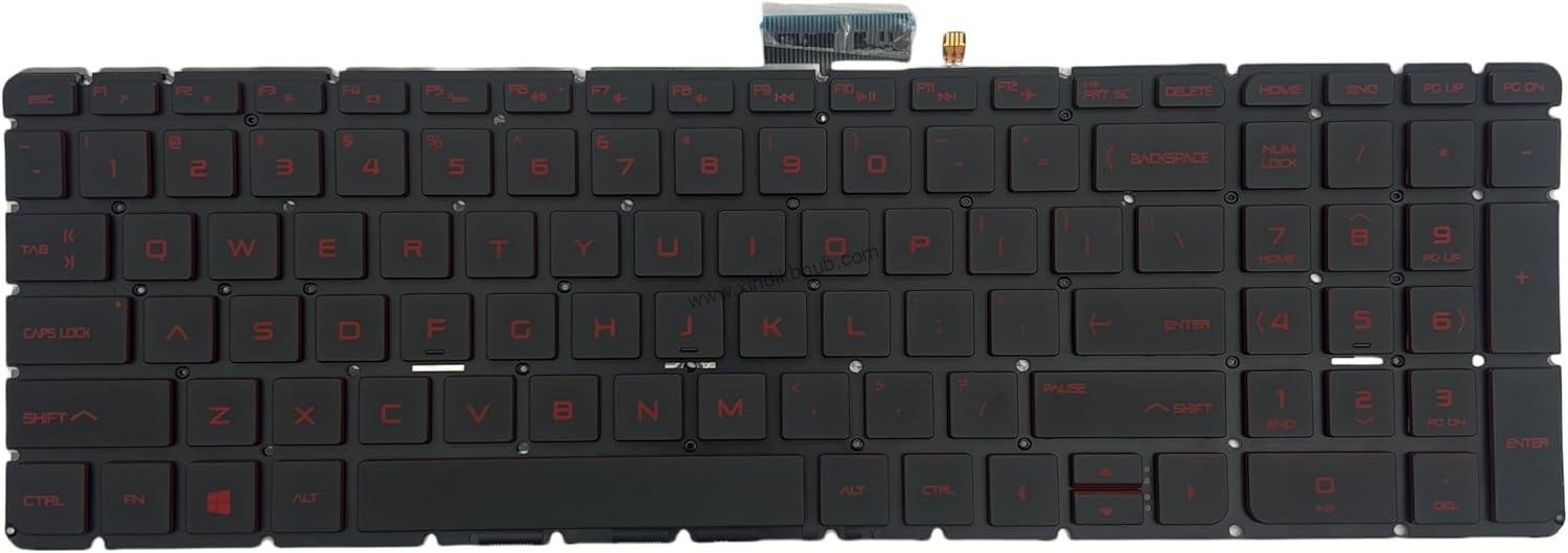 61REhXtf4GL._AC_SL1500_.jpg US Layout Laptop Replacement Keyboard for HP Pavilion 15-AB 15-AB000 15-AB100 15-AB200 15-AB500-with Backlight (Red Letters) - Image 1