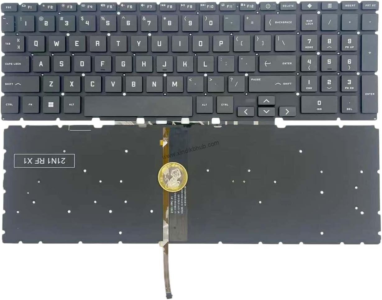61at7EuZc3L._AC_SL1280_.jpg US Single Backlit Laptop Replacement Keyboard for HP Victus Gaming 15-FB 15-FB0000 15-fb1013dx 15-FB0028NR 15-fb0121nr 15-fa0000 -Dark Gray - Image 1