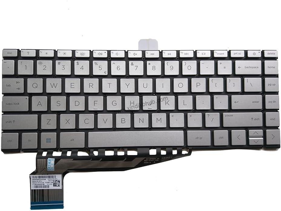 61g8eMGVSHL._AC_SL1000_.jpg US Backlit Laptop Replacement Keyboard for HP Pavilion Aero 13-BE 13-be0755ng 13-be0227od TPN-W152 Silver - Image 1