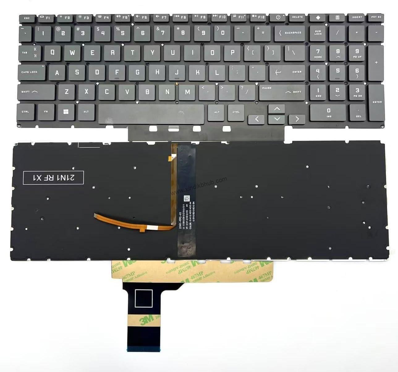 61lARkBNaGL._AC_SL1288_.jpg US Backlit Laptop Replacement Keyboard for HP Victus 16-D 16T-D 16-D0010CA 16-D0013DX 16-D0515LA 16-E 16-E0504nw 16-E0097nr 16Z-E (Grey) - Image 1