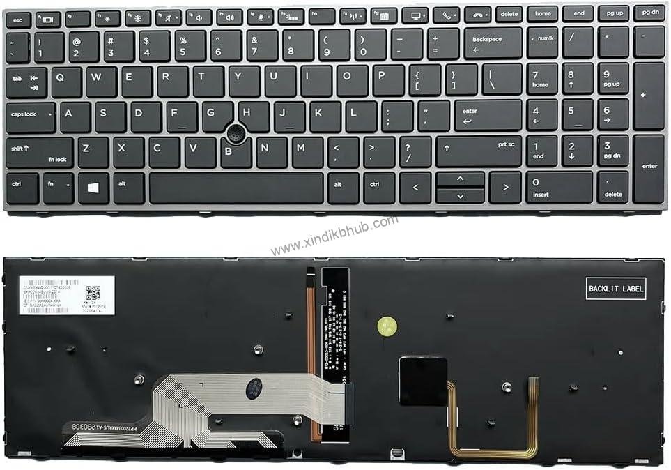 61qmunskHL._AC_SL1024_.jpg US Layout with Backlit Pointer Keyboard for HP ZBOOK 15 G5. 15 G6. ZBOOK 17 G5. 17 G6 (Doe Not Fit for Zbook 15U G5 Series) L12765-001 L28407-001 L29635-001 - Image 1