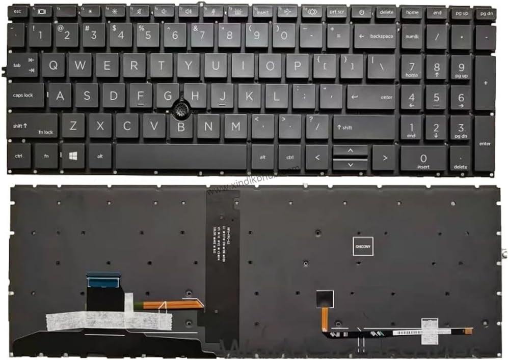 61siNCEVeAL._AC_SL1000_.jpg US Backlit Laptop Replacement Keyboard for HP Elitebook 755 G7 850 G7 G8 855 G7 G8 ZBook Firefly 15 G7 15 G8 -with Pointer/Black - Image 1