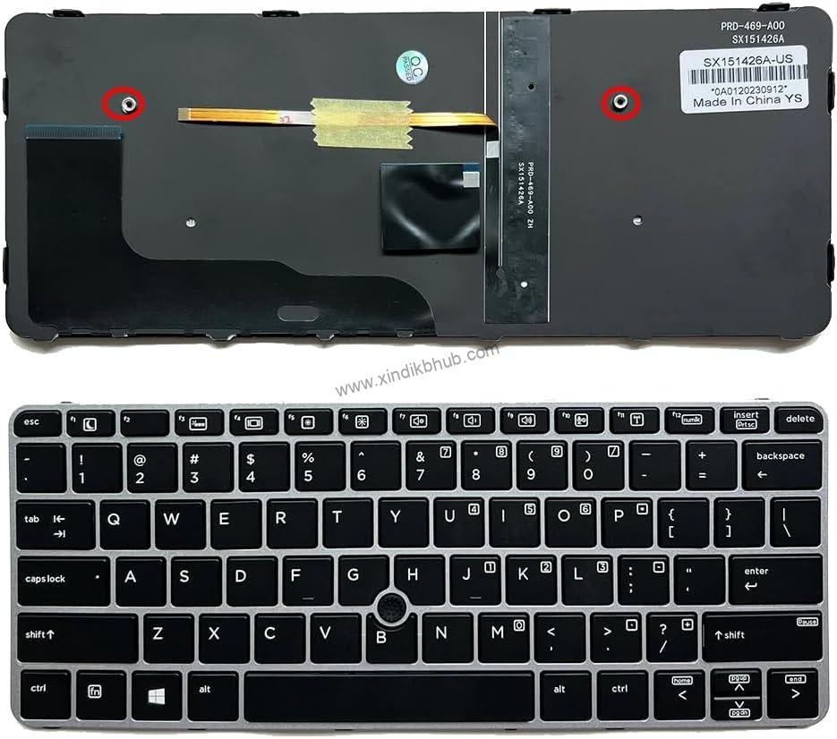 61yuvE-TPL._AC_SL1024_.jpg US Backlit Laptop Replacement Keyboard for HP EliteBook 820 G3 820 G4 725 G3 725 G4 HSTNN-I42C 5CG6503RDB V151426AK1 with Point Backlit - Image 1