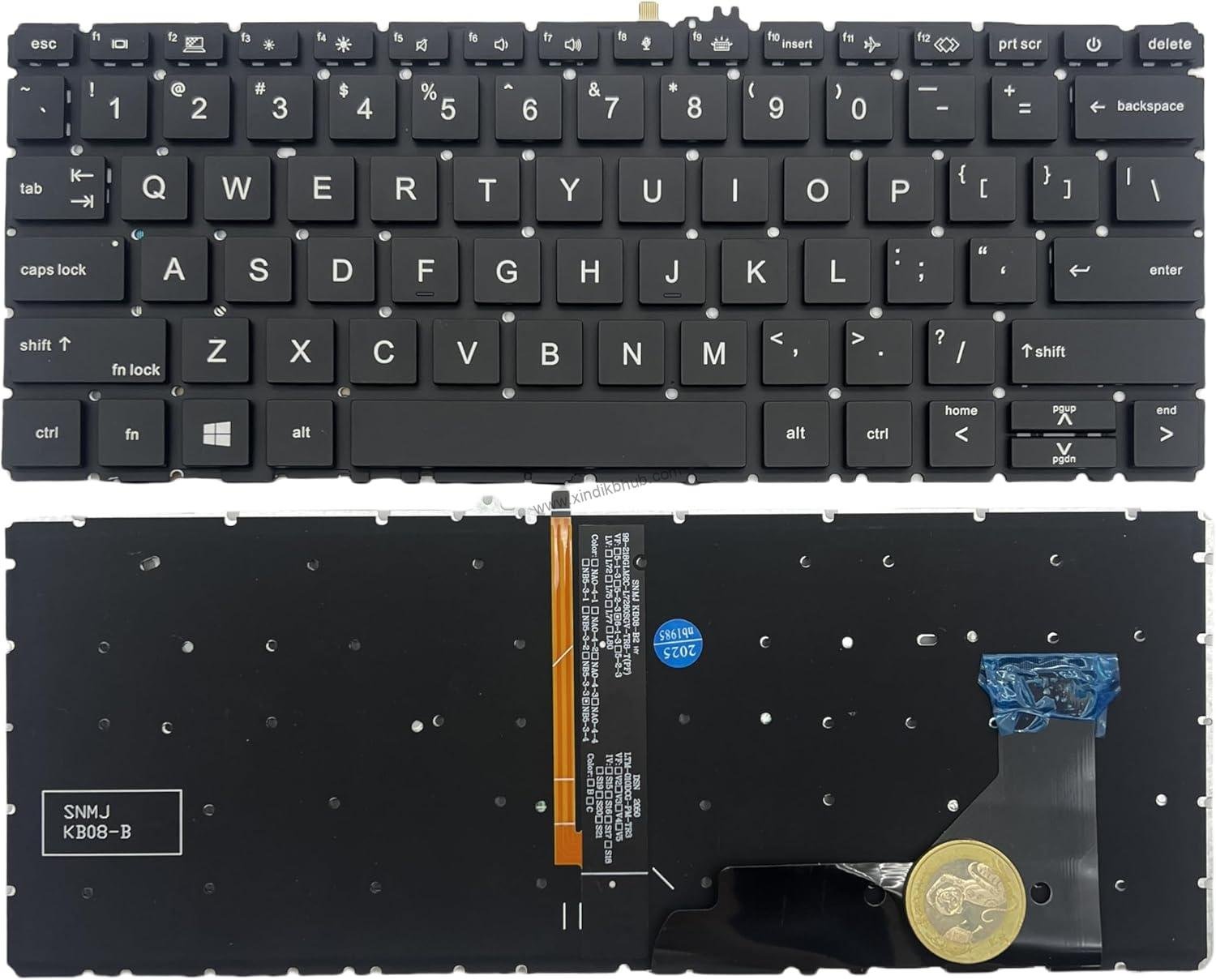 712Dbxw7-NL._AC_SL1500_.jpg US Laptop Replacement Keyboard for HP EliteBook 730 735 G7 G8 830 835 G7 G8 with Backlight (Black) - Image 1