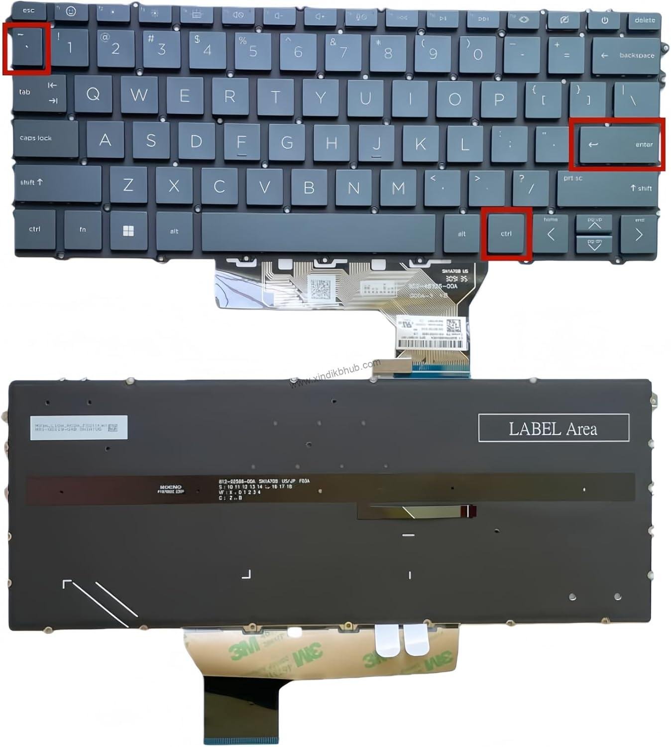 712KLnbuFL._AC_SL1500_.jpg US Laptop Replacement Keyboard for HP Envy X360 13-BF 13-BF0013DX 13-bf0007nw 13-bf0500sa 13-BF0010TU TPN-C161 SG-B0720 -with Backlit/No AI Key (Gray) - Image 1