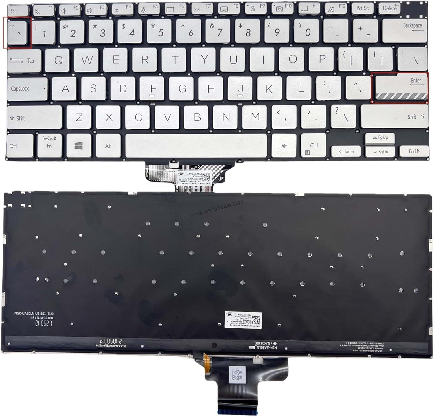 7172go6wloL._AC_SL1500_.jpg XINDIKBHUB US Backlit Laptop Replacement Keyboard for ASUS Vivobook Pro14X M7400 K3400/P M4700/QC/PC M7600 M3400/AQ M3401/Q X7400 X3400/P K3400P/PA K6400Z M6400R -with Backlight (Silvery) - Image 1