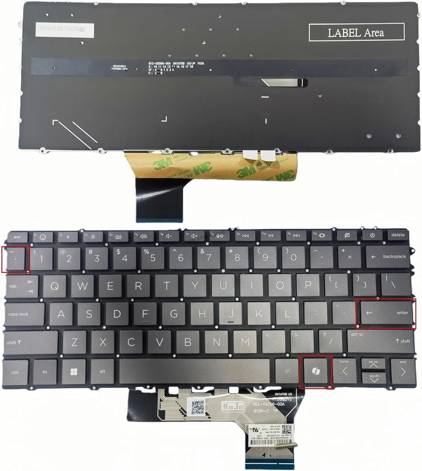 71LREIo6McL._AC_SL1500_.jpg US Backlit Laptop Replacement Keyboard for HP Envy X360 2-in-1 13-BF 13BF X360 14-FA 16-AD English Backlight New SG-B0720-XUA -with Backlight(Dark Gray/AI Key) - Image 1