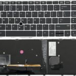 XINDIKBHU US Laptop Keyboard for HP EliteBook 755 G3 850 G3 850 G4 ZBook 15u G3 G4 with Silver Frame -Black (with Backlight)