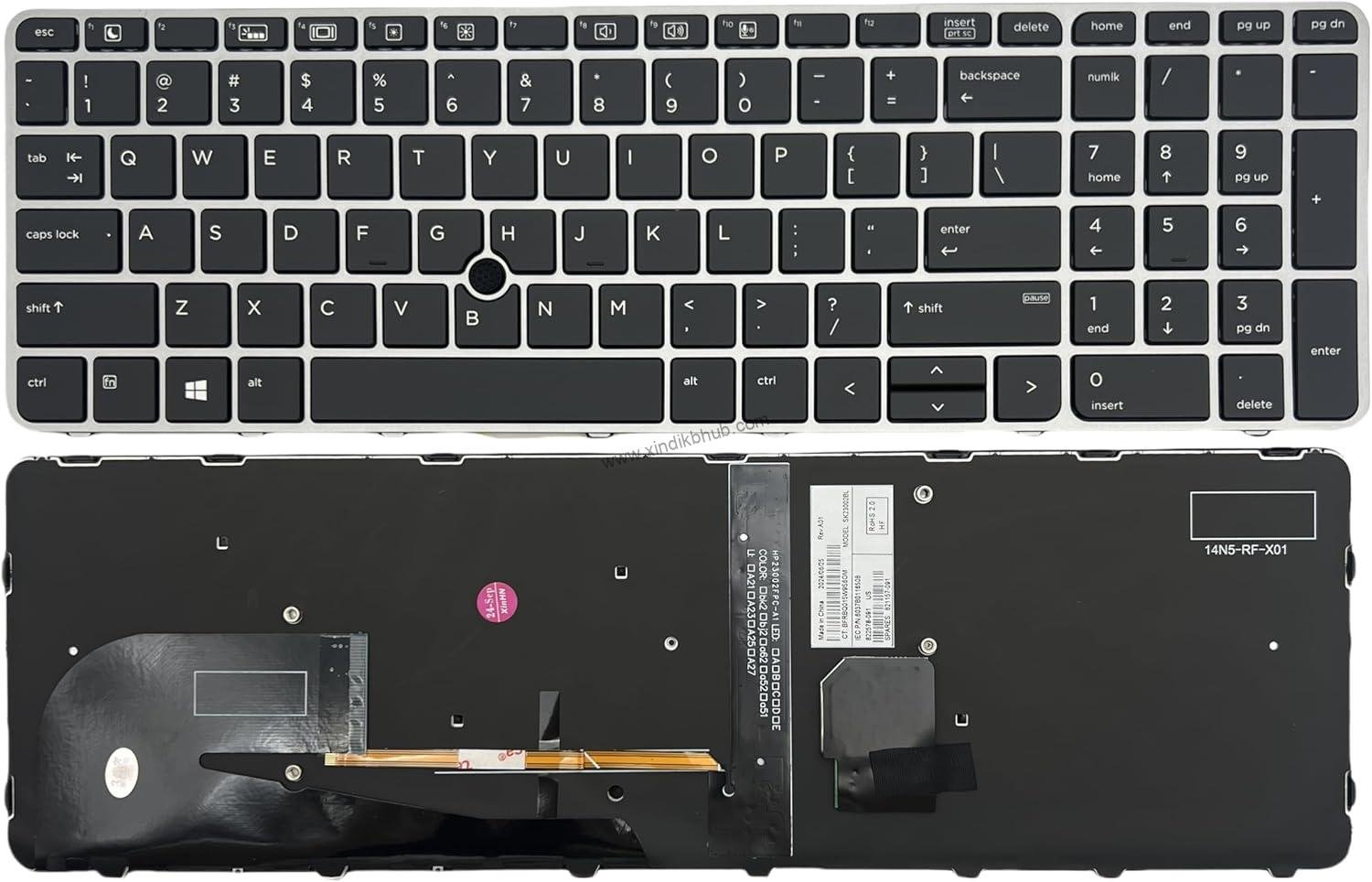 71aAbfYGHL._AC_SL1500_.jpg XINDIKBHU US Laptop Keyboard for HP EliteBook 755 G3 850 G3 850 G4 ZBook 15u G3 G4 with Silver Frame -Black (with Backlight) - Image 1