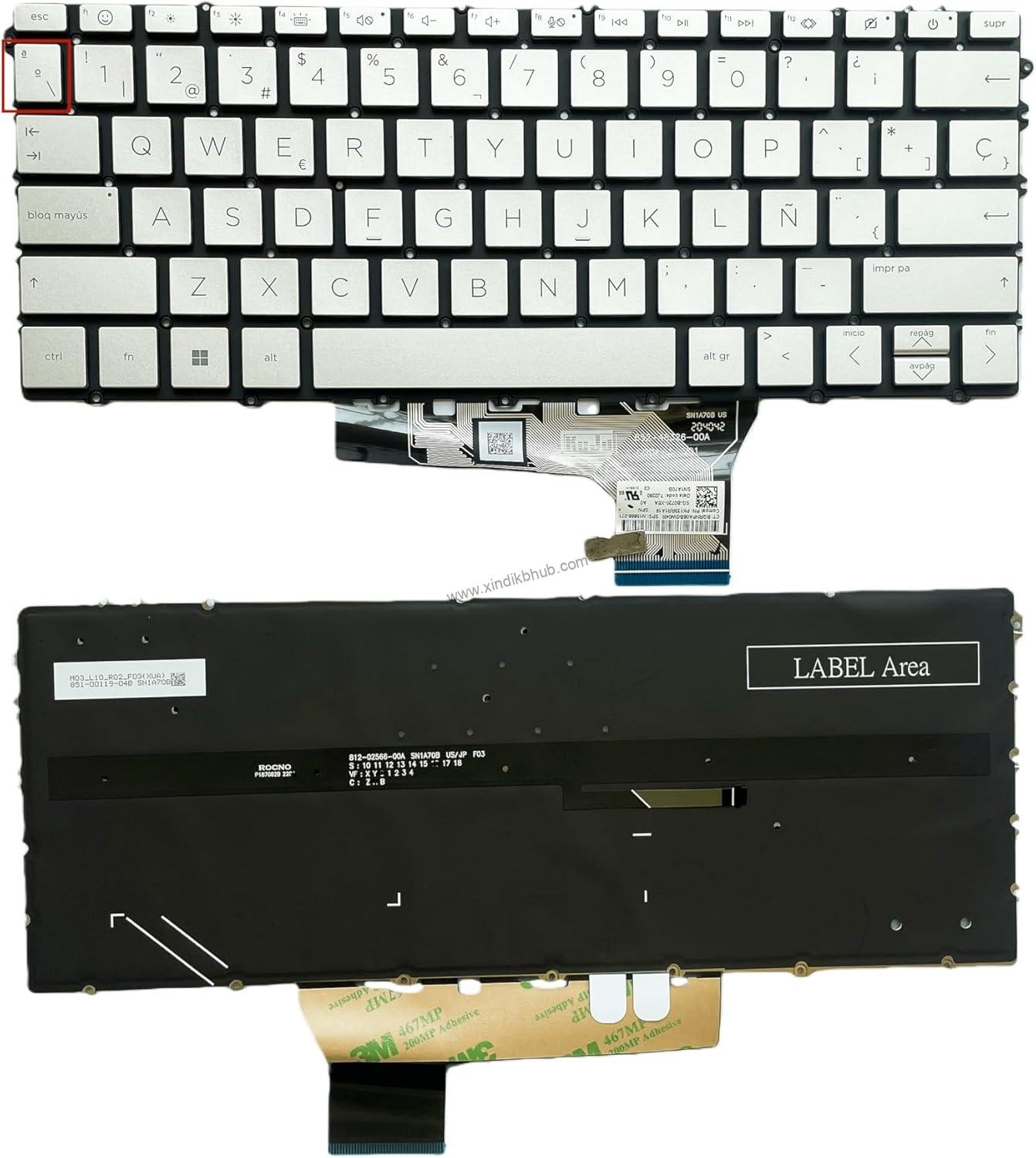 71eyzzdEKJL._AC_SL1500_.jpg Teclado de diseño España para HP Envy X360 2-IN-1 13-BF 13BF X360 14-FA 16-AD SG-B0720-XUA con retroiluminación -Plata - Image 1