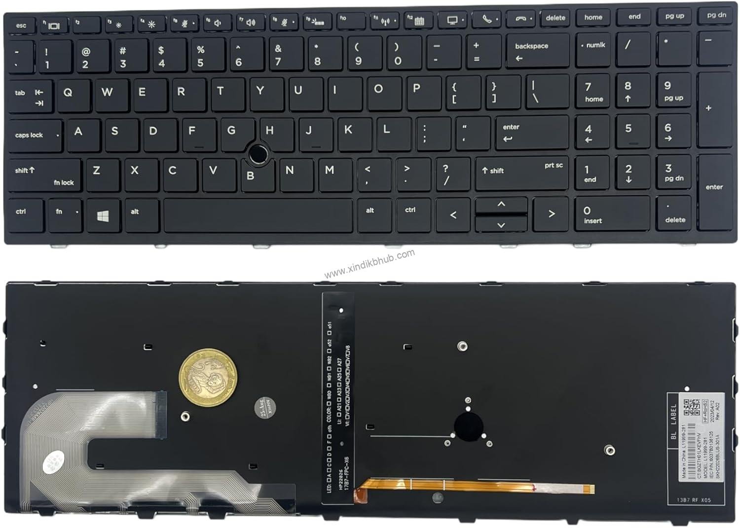 71ffSThnFPL._AC_SL1500_.jpg Replacement US Keyboard for HP Elitebook 850 G5 855 G5 750 G5 755 G5 V162826FK1 L14366-001 Notebook Layout -with Backlight/Black - Image 1