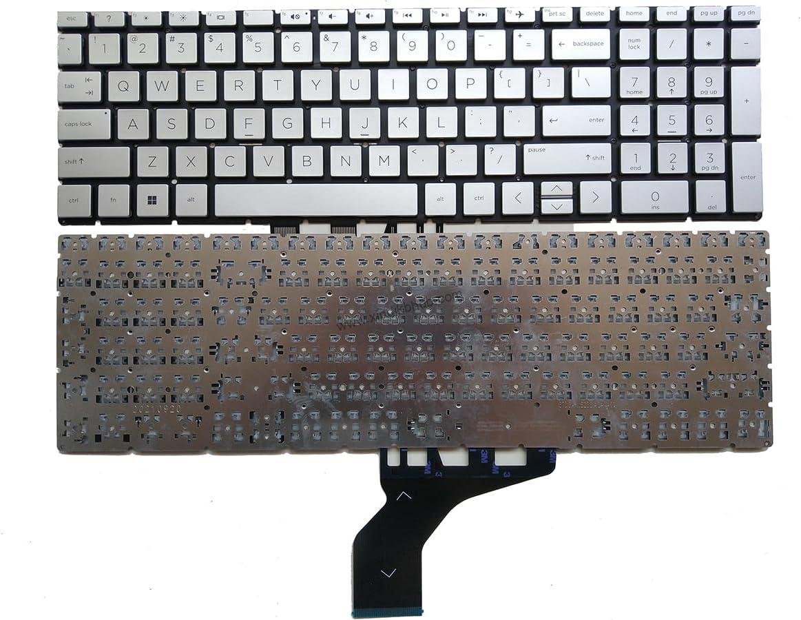 71iyZDUt6UL._AC_SL1200_.jpg US Laptop Keyboard for HP Pavilion 15-cs 15-da 15-db 15-dw 17-by 17-ca 15-DA 15-DB 15-DX 15-DS 15-CS Q229 C135 C136 15-CX Keyboard without Backlit Silver - Image 1