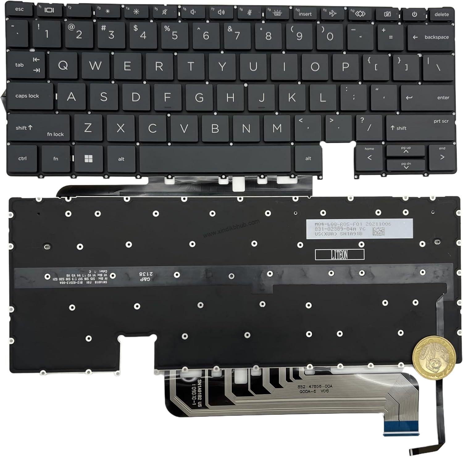 71ndBBrBVL._AC_SL1500_.jpg US Backlit Laptop Replacement Keyboard for HP Elite Dragonfly G3 Dragonfly G4 13.5 -with Backlight (Gray) - Image 1