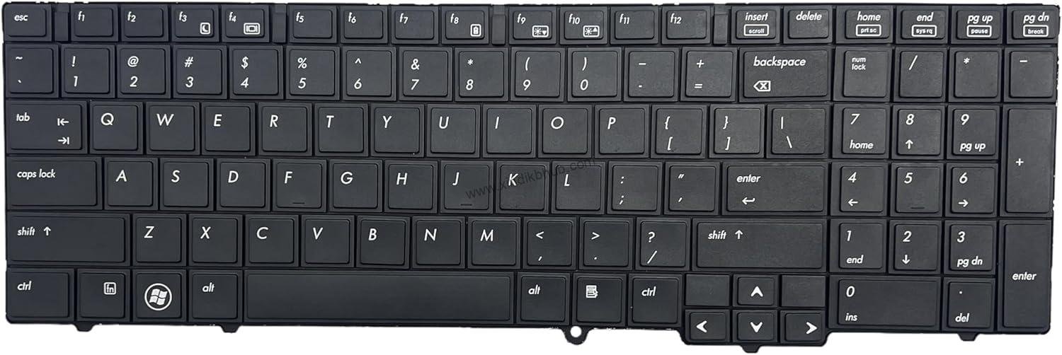 71qGxBmWinL._AC_SL1500_.jpg US Laptop Replacement Keyboard for HP EliteBook 8540 8540b 8540p 8540w PK1307G1A00 -No Pointer/Black - Image 1