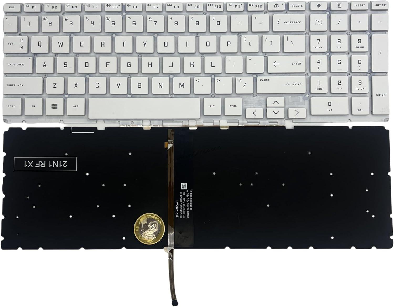 71tCoQfWEL._AC_SL1500_.jpg US Laptop Replacement Keyboard for HP Victus 15-FA0001nx 15-FA0031DX 15-FB 15-FB0000 15-FB0015NR 15-FB1013DX 15-FB0028NR 15-FB0028N White (with Backlit) - Image 1