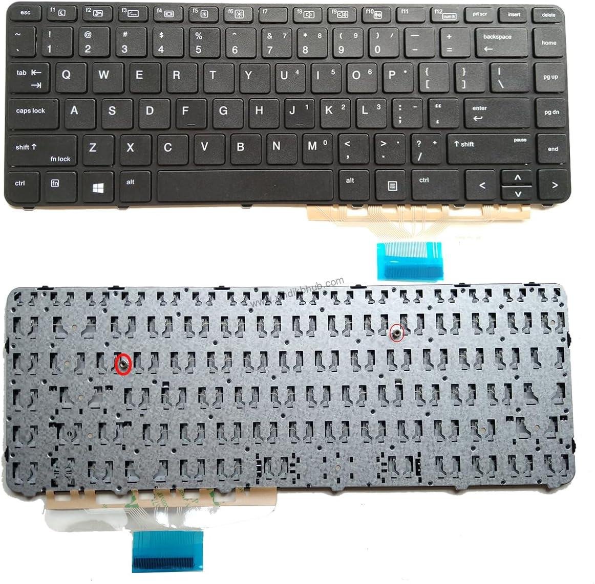 71w079K1BL._AC_SL1200_.jpg US Keyboard Keyboard for HP Elitebook Folio 1040 G3 Black Frame Without Backlit - Image 1