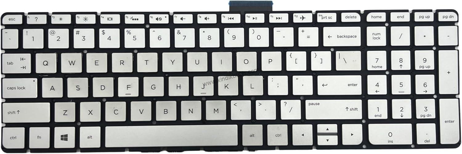 71w0WZZjj7L._AC_SL1500_.jpg US Layout Laptop Replacement Keyboard for HP Pavilion 15-AB 15-AB000 15-AB100 15-AB200 15-AB500-with Backlight (Silver) - Image 1