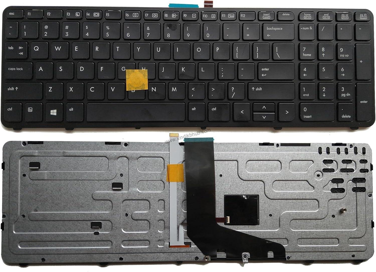 71z3j5iPVQL._AC_SL1500_.jpg US Layout Laptop Replacement Keyboard for for HP ZBOOK 15 G1G2.17 G1 G2.PK130TK1A00 733688-001 MP-12P23USJ698W PK130TK2A00 with Pointer and with Backlit Black - Image 1