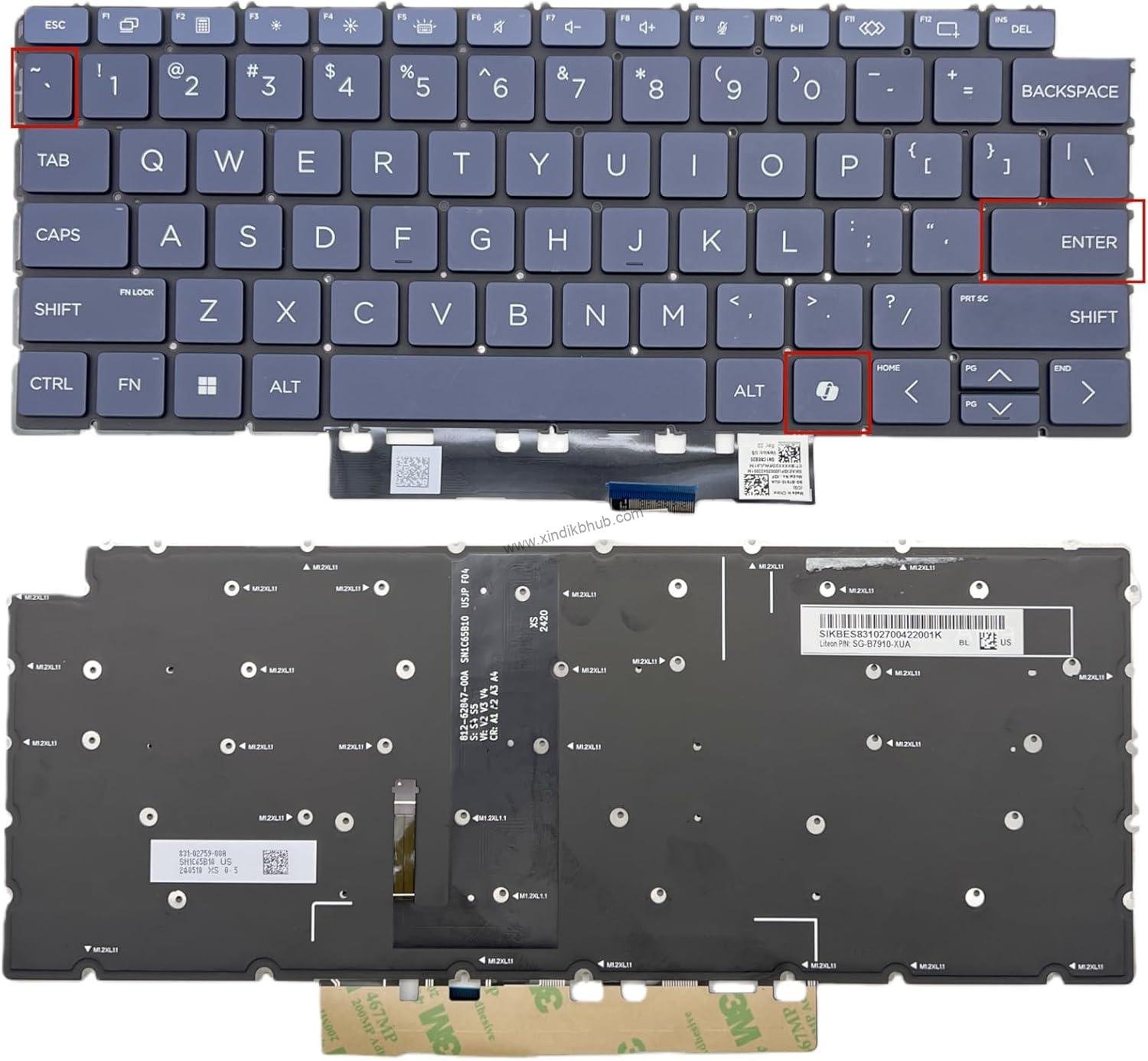 71zNY3EyjyL._AC_SL1500_.jpg US Backlit Laptop Replacement Keyboard for HP OmniBook Ultra 14-FH Series 14-FH0005NA 14-FH0021TU 14T-FH Series 14T-FH000 -with Backlight (Blue) - Image 1