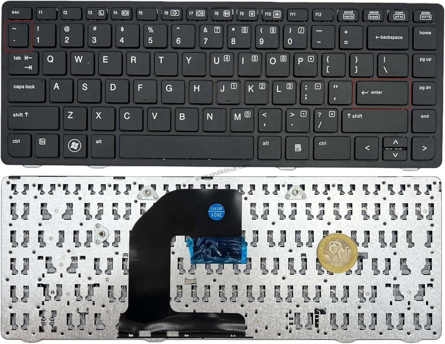813PPkqZBtL._AC_SL1500_.jpg US Notebook Replacement Keyboard for HP EliteBook 8470 8460 8460p 8470B 8470P 8460w ProBook 6460 6460b 6470 Without Point Stick Laptop US Layout -No Backlit (Black Frame) - Image 1