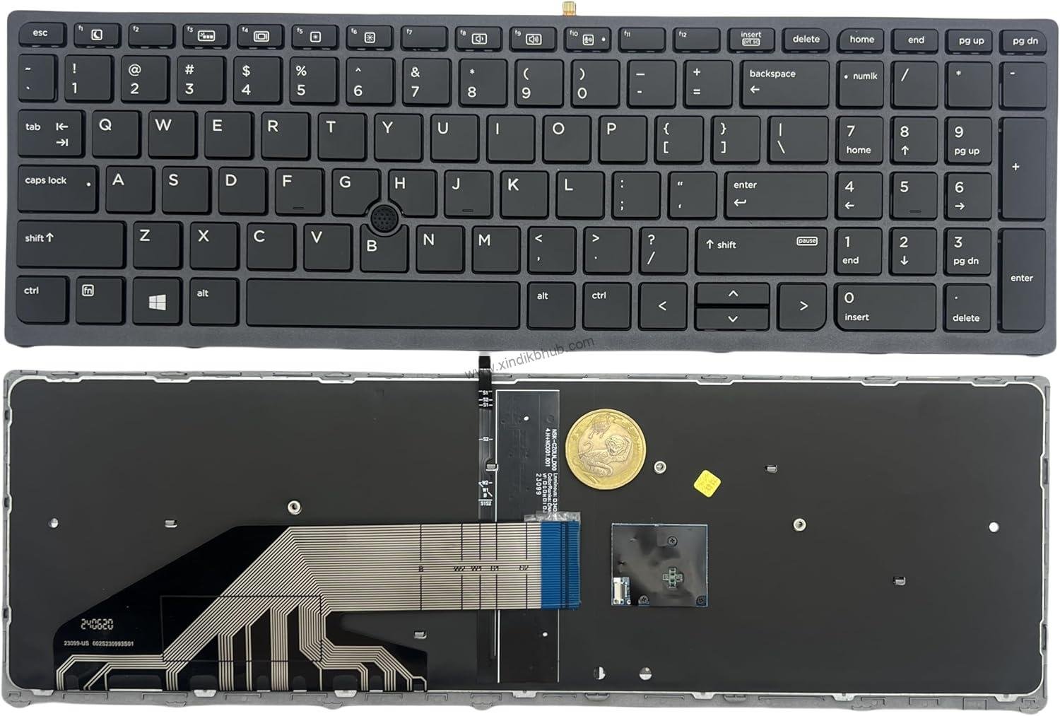 816l0SarPFL._AC_SL1500_.jpg XINDIKBHU US Layout Laptop Keyboard for HP Zbook 15 G3/15 G4/17 G3/17 G4 Black -with Backlight/Silver Frame/Pointer - Image 1