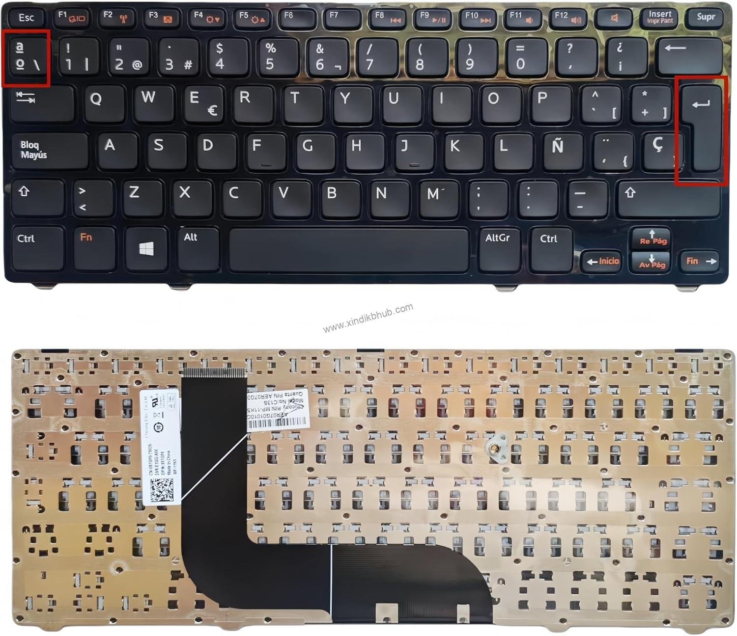 817hHaTXu6L._AC_SL1500_.jpg Teclado de portátil para DELL For Inspiron 13Z 5323 14Z 5423 For Vostro 3360 Sin retroiluminación Diseño en español -Negro - Image 1