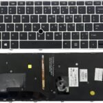 US Replacement Keyboard for HP EliteBook 840 G3 840 G4 848 G3 745 G3 745 G4 with Backlight/Point (with Silver Frame)