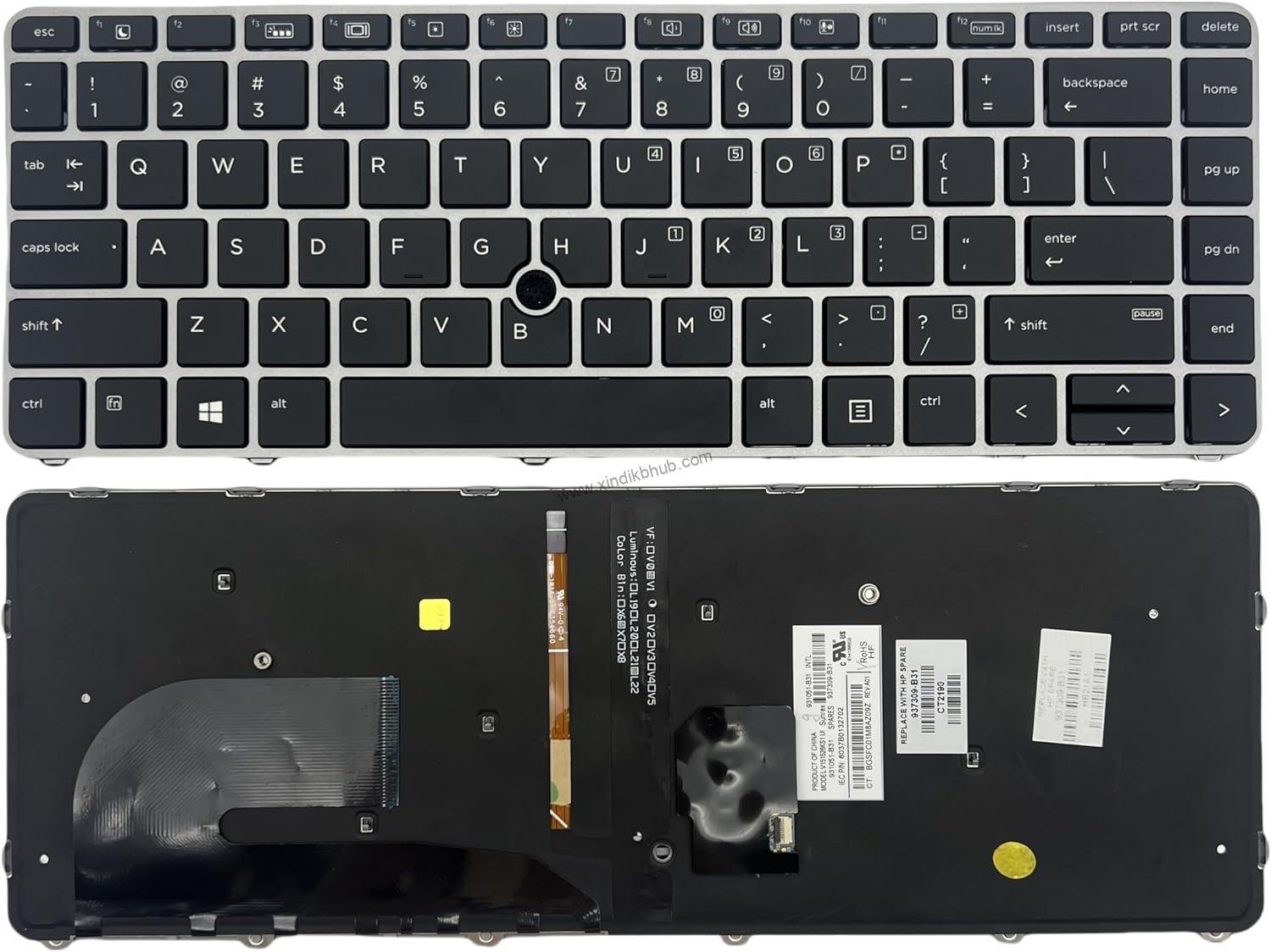81NmxcpLdHL._AC_SL1500_.jpg US Replacement Keyboard for HP EliteBook 840 G3 840 G4 848 G3 745 G3 745 G4 with Backlight/Point (with Silver Frame) - Image 1
