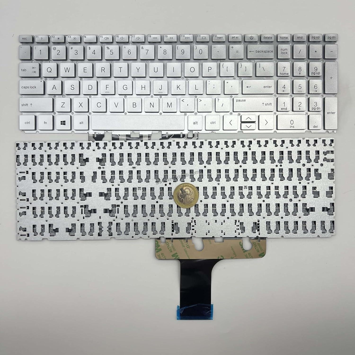 81jD8nqfQnL._AC_SL1500_.jpg US Laptop Replacement Keyboard for HP Pavilion 15-EH 15-EG 15-EH0000 15M-EH 15M-EG 15Z-EH TPN-Q246 TPN-Q245 M08920-001 -No Backlight (Silver) - Image 1