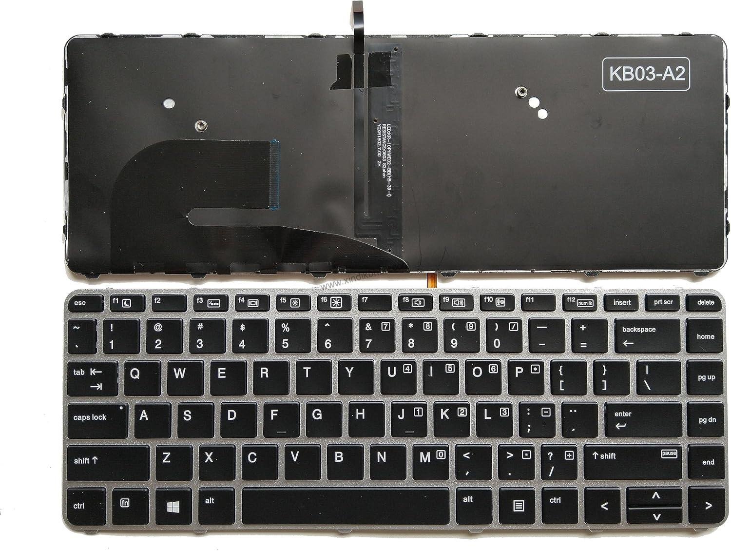 91XJKueJD4L._AC_SL1500_.jpg US Backlit Layout Laptop Replacement Keyboard for HP EliteBook 840 G3 745 G3 745 G4 840 G4 848 G3 836308-001 821177-001 NSK-CY2BV - Image 1