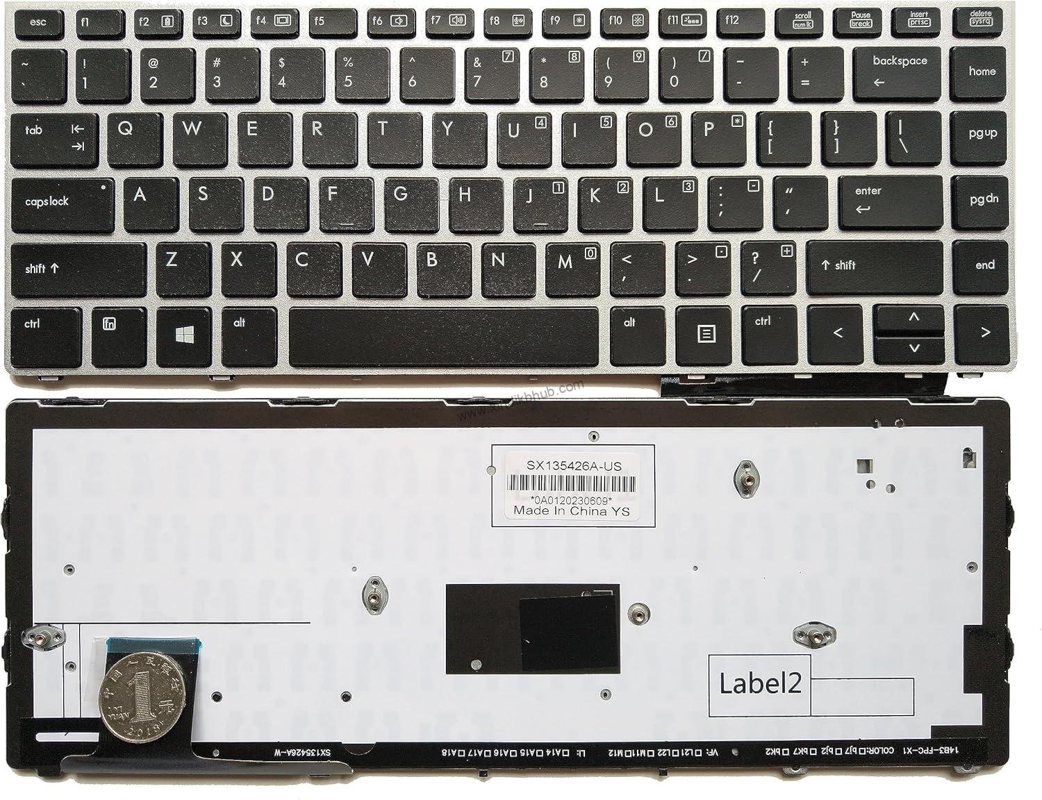 91oXPGNUmbL._AC_SL1500_.jpg US Layout with Backlight Without Pointer Keyboard for HP EliteBook Folio 9470M 9470 9480 9480M 697685-001 702843-001 697685-B31 SG-57400-XUA 6037B0080301 V135426AS2 - Image 1