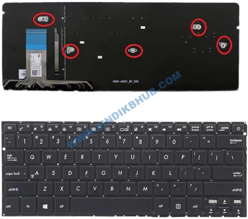 510LJl18GL._AC_SL1000_.jpg XINDIKBHUB US Backlit Laptop Replacement Keyboard for Asus ZenBook UX330C UX330CA UX330CAK UX330UA UX330U - Image 1