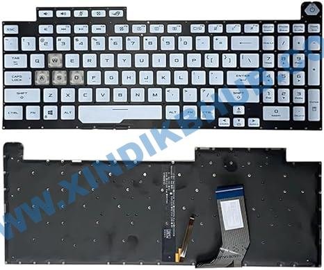 512AgH9+BmL._AC_SX466_ XINDIKBHUB US Backlit Laptop Keyboard for ASUS ROG Strix G17 G731 G731G G731GV G731GT G731GU G712LU G712LV G712LW G712-8Pin Silver - Image 1