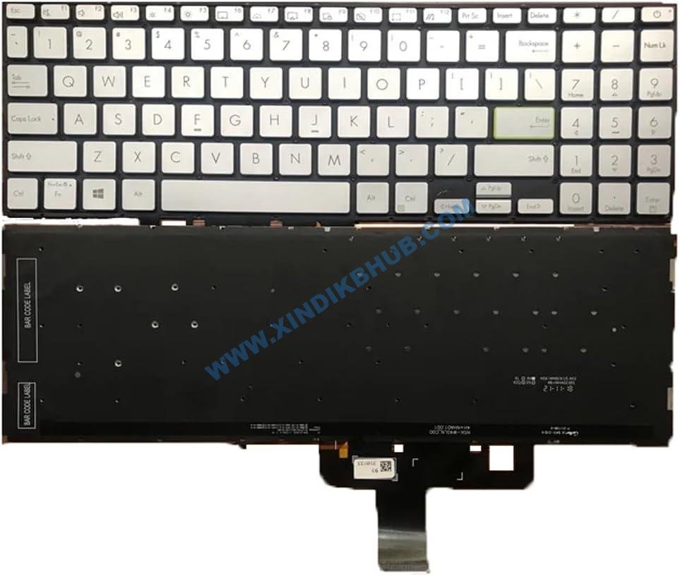 51HOkyJ0L._AC_SL1000_.jpg XINDIKBHUB US Backlit Laptop Replacement Keyboard for ASUS Vivobook S15 S533 S533E S533EA S533FA X521 15X 2020 X521FL X521FA D533UA D533 D533U Silver - Image 1
