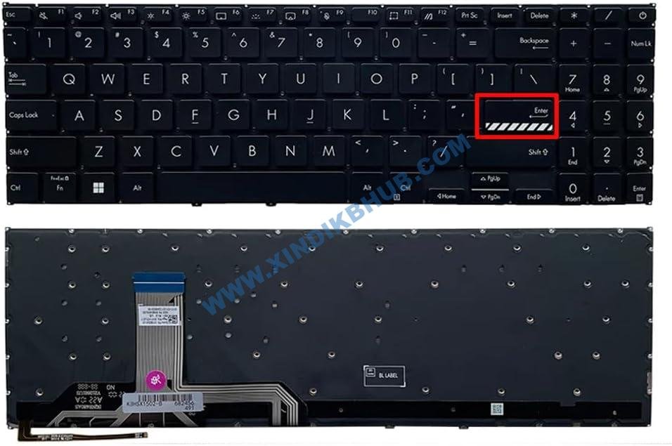 51V7hDYPrhL._AC_SL1000_.jpg XINDIKBHUB US Backlit Laptop Replacement Keyboard for Asus Vivobook 15 X1502 X1502ZA M1502 X1503 M1503QA X1504 Pro16 X1603Z M1603 X1605 Black - Image 1