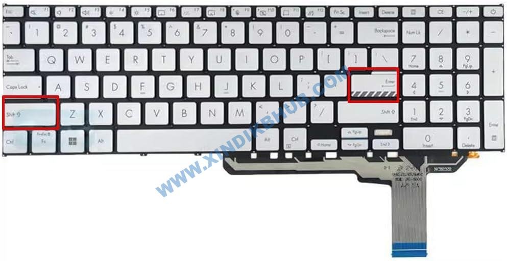 51dO5nvxVrL._AC_SL1000_.jpg XINDIKBHUB US Backlit Laptop Replacement Keyboard for ASUS Vivobook M1702Q M1702GA M1702QA X1702 X1702Z X1702ZA K1703 K1703Z K1703ZA X1703 X1703ZA M1703 M1703Q - Silvery - Image 1