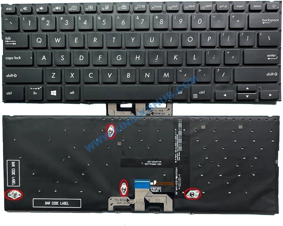610Kv11fYL._AC_SL1024_.jpg XINDIKBHUB US Backlit Laptop Replacement Keyboard for Asus ZenBook 14 UX433F UX433FA UX433FC UX433FN UX433FL UX433FQ UX433FAC UX4300 UX4300F Black - Image 1