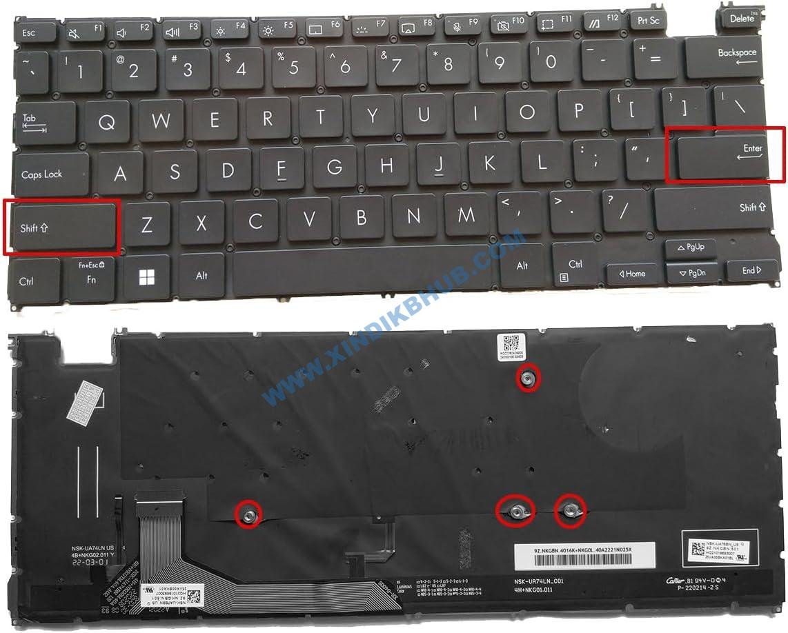 610bDci4SL._AC_SL1200_.jpg XINDIKBHUB US Backlit Laptop Replacement Keyboard for ASUS ZenBook OLED Q409ZA Q409 NSK-UA75BN HQ21018693007 9.ZNKKGBN.501 - Image 1