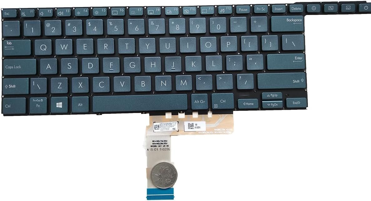 611Fg5L1kIL._AC_SL1200_.jpg XINDIKBHUB US Backlit Keyboard for Asus Zenbook Pro Duo 15 UX581 UX581G Ux581gv Ux581lv X2 Pro UX5000G NSK-WX0BU Blue - Image 1