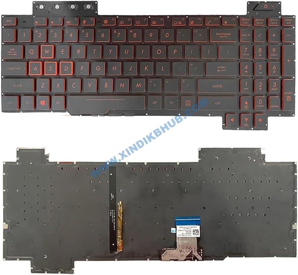 612AWtre7AL._AC_SL1000_.jpg XINDIKBHUB US Backlit Laptop Replacement Keyboard for Asus TUF Gaming FX504 FX504GM FX504GD FX504GE X505D FX505DY FX505DT FX505DU Flying Fortress FX86S FX86F FX80F FX80GE RED - Image 1