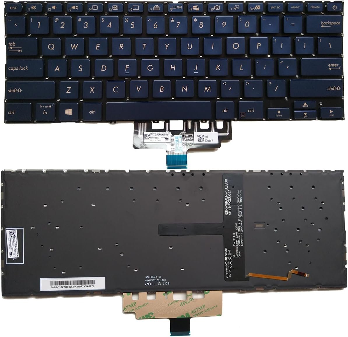 612NOjRL2yL._AC_SL1200_.jpg XINDIKBHUB US Backlit Laptop Replacement Keyboard for Asus ZenBook 14 UX434 UX434F UX434FA UX434FL UX434FLC Blue - Image 1