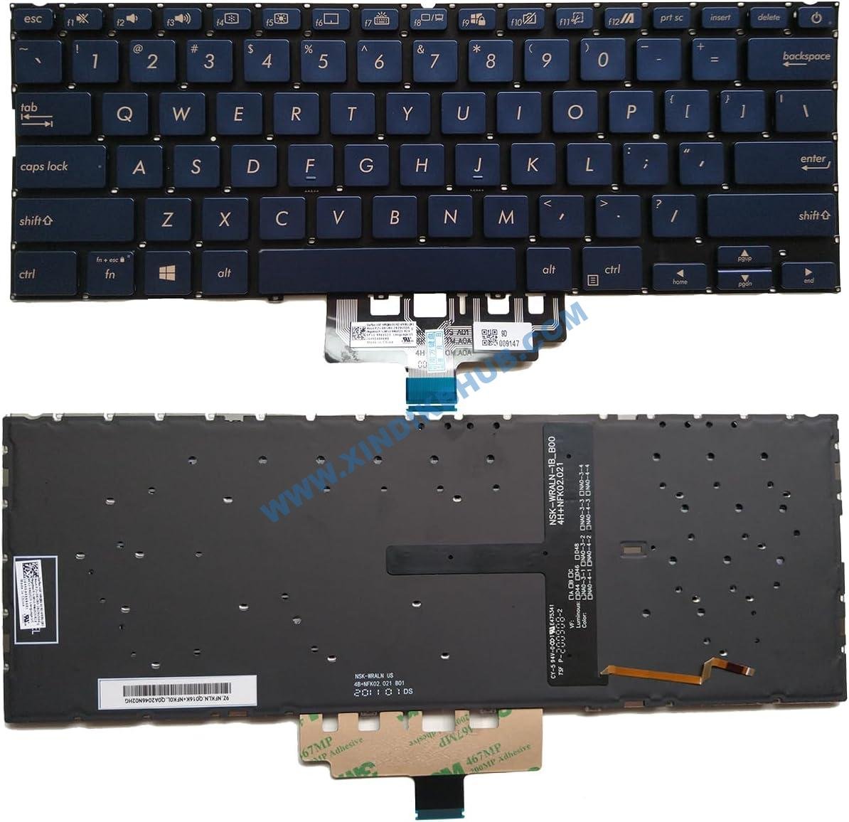 612NOjRL2yL._AC_SL1200_.jpg XINDIKBHUB US Backlit Laptop Replacement Keyboard for Asus ZenBook 14 UX434 UX434F UX434FA UX434FL UX434FLC Blue - Image 1