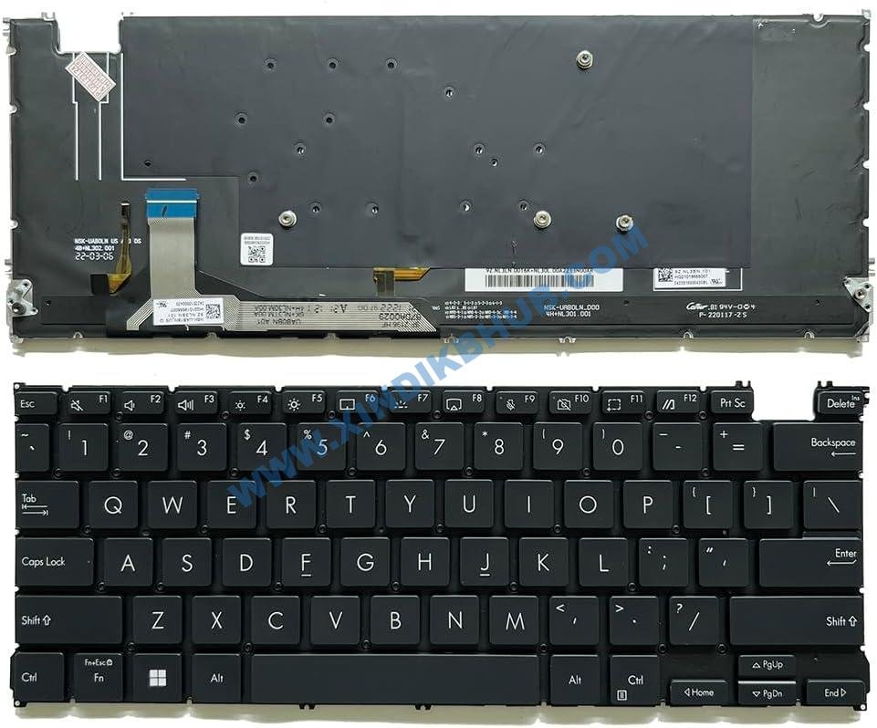 615j1IHGFuL._AC_SL1024_.jpg XINDIKBHUB US Backlit Laptop Replacement Keyboard for ASUS Zenbook 14 OLED UX3402 UX3402Z UX3402ZA UX3402VA UM5302T UM3402 NSK-UA74LN - Image 1