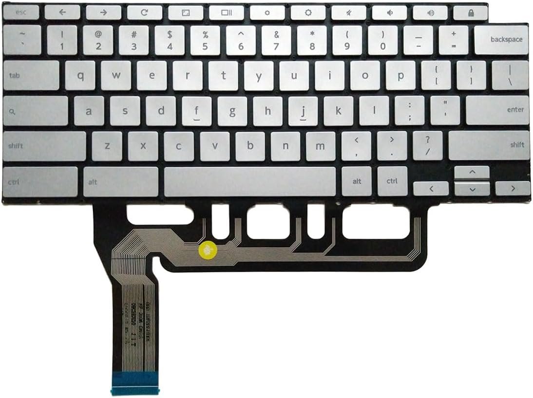 615u9TKS0JL._AC_SL1200_.jpg XINDIKBHUB US Backlit Laptop Replacement Keyboard for ASUS Chromebook C436 C436F C436FA C436FA-DS599T-W 0KN1-AQ1US12 Notebook Silver with Backlit - Image 1